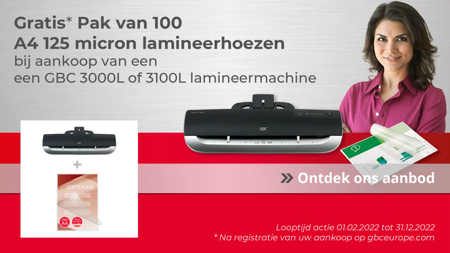 GBC Lamineermachine 3000L & 3100L actie | oxeurope.nl