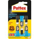 Pattex Super Gel secondelijm, 3 g, 2 + 1 gratis, op blister