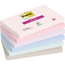 Post-it Super Sticky notes Soulful, 90 vel, ft 76 x 127 mm, geassorteerde kleuren, pak van 6 blokken