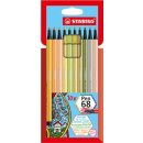 STABILO Pen 68 viltstift, kartonnen etui van 10 stuks in geassorteerde zachte kleuren