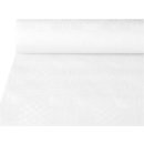 Tafelkleed uit papier met damastprint, 1,2 x 50 m, wit