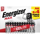 Energizer batterijen Max AAA/LR03/E92, blister van 8 + 4 gratis