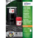 Avery Etiketten Ultra Heavy Duty, ft 210 x 148 mm, wit, pak van 100 etiketten