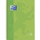 Oxford School Classic Europeanbook spiraalblok, ft A4+, 160 bladzijden, geruit 5 mm, groen