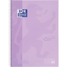 Oxford School Touch Europeanbook spiraalblok, ft A4+, 160 bladzijden, gelijnd, pastel paars