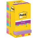 Post-It Super Sticky Notes, 90 vel, ft 76 x 76 mm, assorti, pak van 12 blokken
