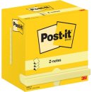 Post-It Z-Notes , 100 vel, ft 76 x 127 mm, geel, pak van 12 blokken