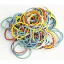 Q-CONNECT elastieken, breedte 1,5 mm, lengte 25 mm, 250 g, geassorteerde kleuren