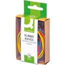 Q-CONNECT elastieken, breedte 1,5 mm, verschillende lengtes, 15 g, geassorteerde kleuren