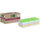 Post-it Super Sticky Notes Recycled, 70 vel, ft 76 x 76 mm, assorti, 14 + 4 GRATIS