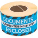 Rillprint etiketten Documenten ingesloten, ft 46 x 125 mm, rol van 250 stuks