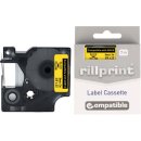 Rillprint compatible D1 tape voor Dymo 40918, 9 mm, zwart op geel