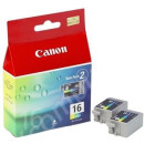 CANON BCI-16 INKT COLOR TWINPACK SELPHY DS700 #9818A002, capaciteit: 100