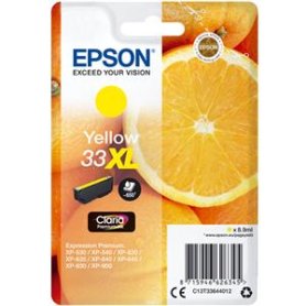 Epson 33Xl Oranges Ye Singlepack 8.9Ml Yellow High Xl, capaciteit: 8,9ML