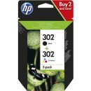 HP 302 2-pack Combo Black / Tri-color Original Ink Cartridges, capaciteit: 190/1