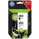 HP 302 2-pack Combo Black / Tri-color Original Ink Cartridges, capaciteit: 190/1