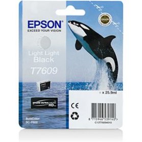 Epson T7609 Killer Whale Llb Singlepack 25.9Ml Light Light Black, capaciteit: 25