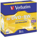 DVD+RW 4,7GB 4x JC(5) Verbatim DVD+RW, Kapazität: 4,7GB
