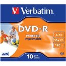 DVD-R 4,7GB 16X JC(10) IW GEN VERBATIM WIDE PRINTABLE 43521, capaciteit: 4,7GB