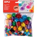 Apli pompons, zakje met 78 stuks in geassorteerde glitter kleuren