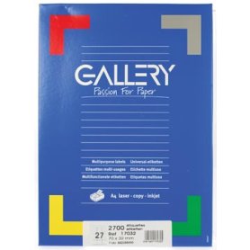 Gallery witte etiketten ft 70 x 32 mm (b x h), rechte hoeken, doos van 2.700 etiketten