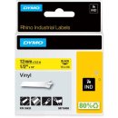 Dymo RHINO vinyltape 12 mm, zwart op geel