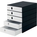 Styro ladenblok Stryoval Pro met 5 gesloten laden, zwart/wit