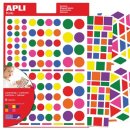 Apli Kids verwijderbare stickers, geassorteerde vormen, kleuren en groottes, blister met 664 stuks