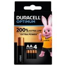 Duracell batterij Optimum AA, blister van 4 stuks
