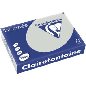 Clairefontaine Trophée Pastel, gekleurd papier, A4, 160 g, 250 vel, lichtgrijs