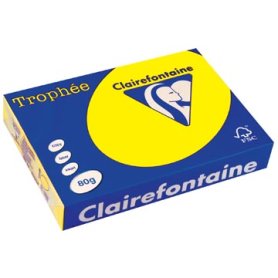 Clairefontaine Trophée Intens, gekleurd papier, A4, 80 g, 500 vel, fluogeel