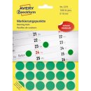 Avery Ronde etiketten diameter 18 mm, groen, 1.056 stuks