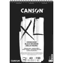 Canson tekenblok XL 150g/m² ft A3, 40 vel, zwart
