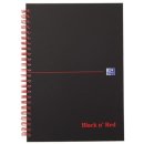 Oxford BLACK N RED spiraalblok karton, 140 bladzijden ft A5, geruit 5 mm