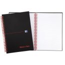 Oxford BLACK N RED spiraalblok kunststof, 140 bladzijden ft A5, gelijnd