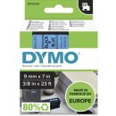 Dymo D1 tape 9 mm, zwart op blauw