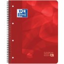 Oxford School Projectbook spiraalschrift, ft A4+, 4-gaats perforatie, geruit 5 mm, rood