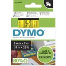Dymo D1 tape 6 mm, zwart op geel
