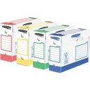 Bankers Box basic archiefdoos heavy duty, ft 9,5 x 24,5 x 33 cm,  geassorteerde kleuren, pak van 8 stuks