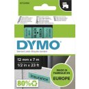 Dymo D1 tape 12 mm, zwart op groen