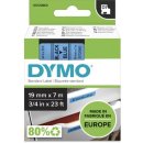 Dymo D1 tape 19 mm, zwart op blauw