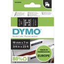 Dymo D1 tape 19 mm, wit op zwart