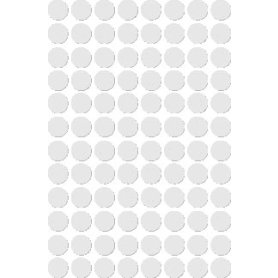 Apli ronde etiketten in etui diameter 8 mm, wit, 480 stuks, 96 per blad (1183)