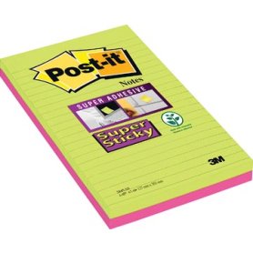 Post-it Super Sticky notes XXXL, 45 vel, ft 127 x 203 mm, geassorteerde kleuren, pak van 2 blokken