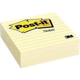 Post-it Notes, ft 101 x 101 mm, geel, gelijnd, blok van 300 vel