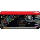 STABILO Pen 68 metallic viltstift, 8 kleuren, metalen doos van 8 stuks