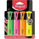 Maped markeerstift FluoPeps Classic etui van 4 stuks: geel, oranje, roze en groen