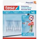 Tesa Klevende haak voor Transparant en Glas, draagvermogen 1 kg, blister van 2 stuks