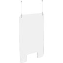 Exascreen beschermwand voor adem/sputum, glashelder, hangend, ft 100 x 66 cm, met bevestigingskit