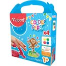 Maped vingerverf ColorPeps Early Age, doos van 4 potjes van 80 ml in geassorteerde kleuren